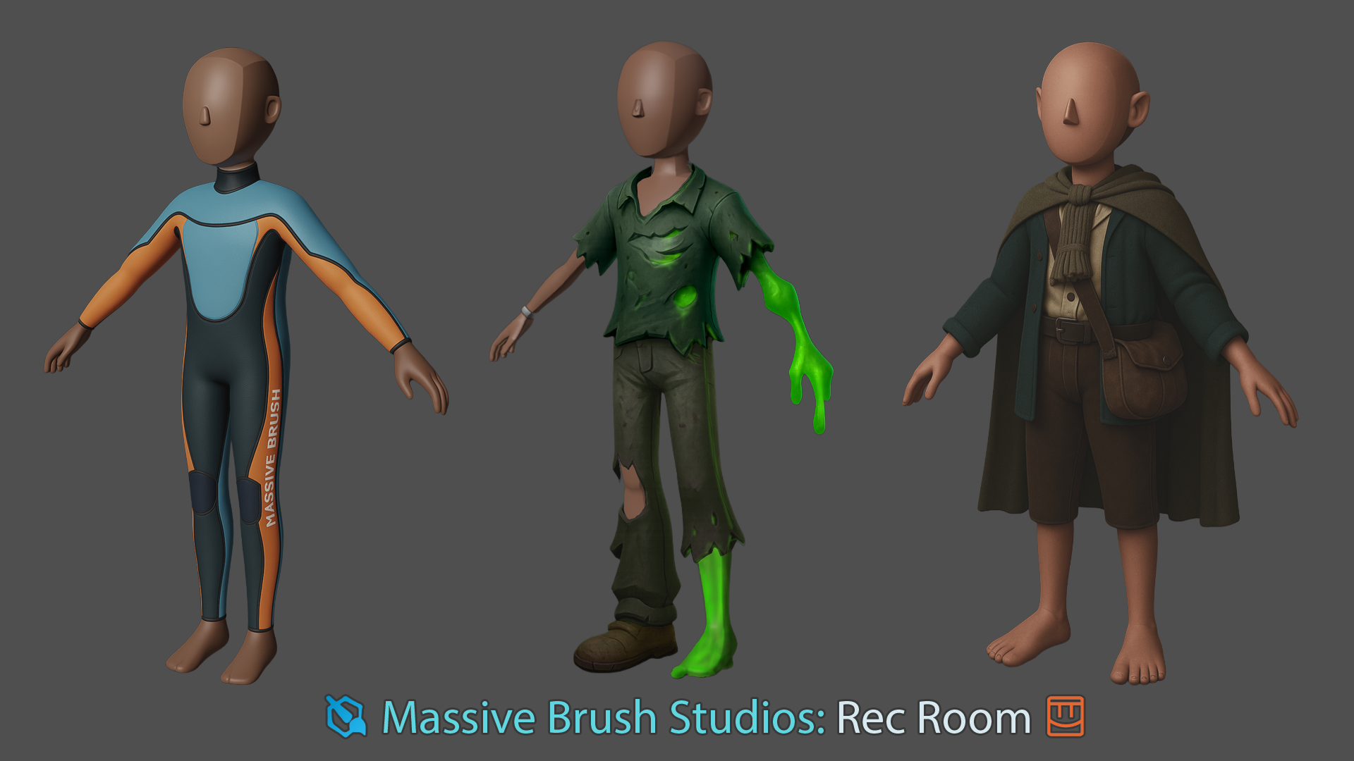 Massive Brush Studios Rec Room outfit concepts