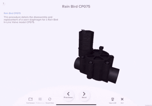 Vesper guided 3D work instructions running on device