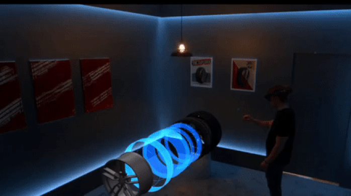 Tire Explorer holographic tire breakdown on HoloLens